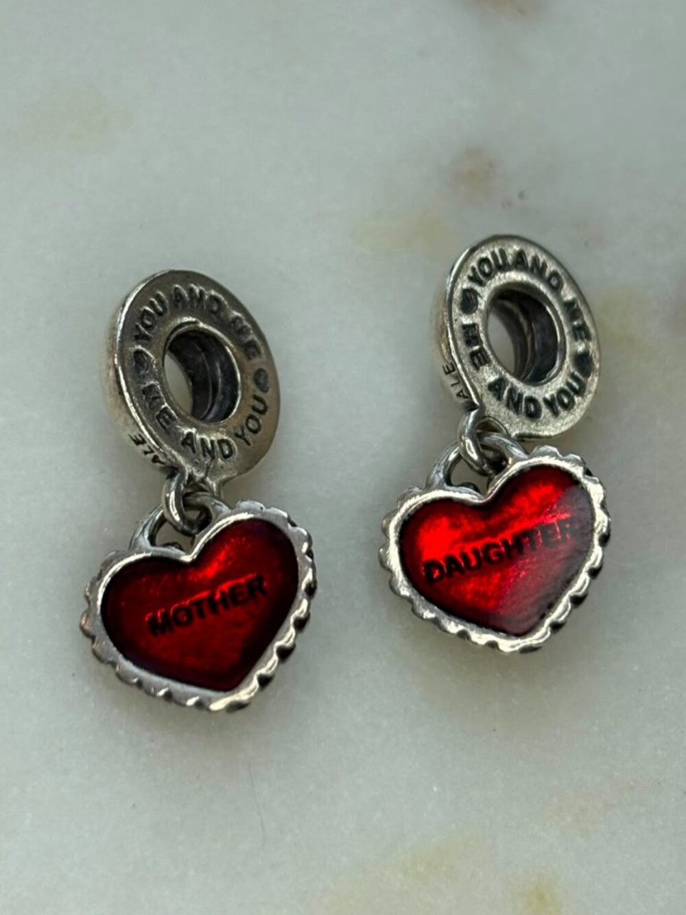 Authentic PANDORA Piece of My Heart Mother + Daughter Split Dangle Charm RETIRED